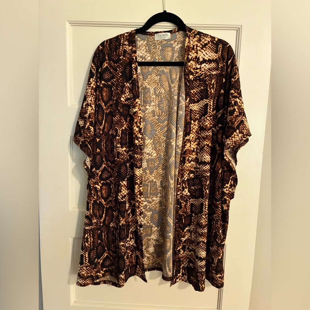 Snake Print Kimono Cardigan